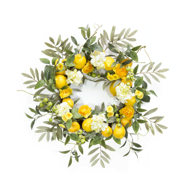 Primrue Lemon/Floral Foam Wreath Wayfair